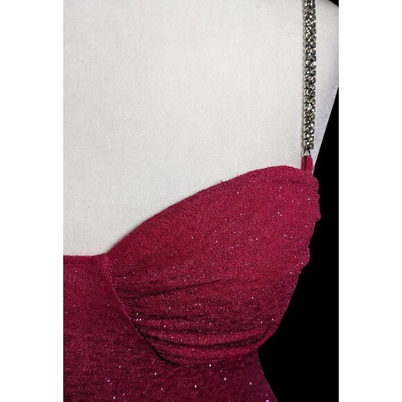 Windsor Raise A Glass Pink Glitter Mini Dress With Rhinestone Straps - Picture 3 of 13